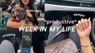 *productive* WEEK IN MY LIFE - new nails, pedicure, eyelash appointment, date night, deep cleaning