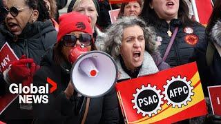 More than 155,000 public service workers on strike after deal with government not reached: PSAC