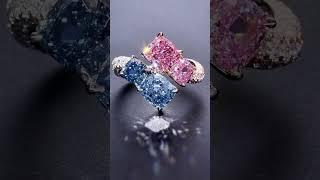 Gorgeous combination Pink and blue diamond ring 