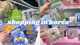 shopping in Korea vlog  skincare & makeup haul 🩵 new season new makeup products 올영세일