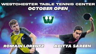 Adi Sareen Vs Romain Lorentz Westchester Table Tennis Center October 2022 Open Finals  4KHD!