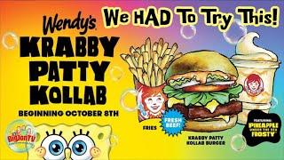 Wendy's New Krabby Patty Kollab! Let's Review a REAL LIFE Krabby Patty!