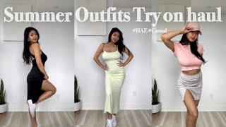 Summer casual outfits TRY ON HAUL 2024 ft.HAE PART.2 || wardrobes essential, Sustainable fashion