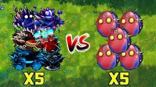 5 All Fusion Ultimate Plants Vs 5 Bowling Zombie - Who Will Win? PVZ 1 Fusion Challenge