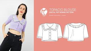 Topacio Elastic Crop Blouse | Digital PDF Sewing Pattern | Teaser