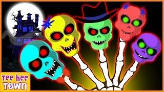 Skeleton Finger Family Rhymes | Funny Scary Nursery Rhymes For Kids by Teehee Town