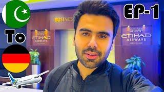 Pakistan to Germany | Etihad Business Lounge | Europe Travel Series 2023 vlog | Holidays | Episode 1