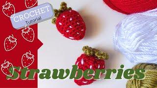 How to CROCHET a strawberry | Crochet play food for beginners | HOOKED ON YARN