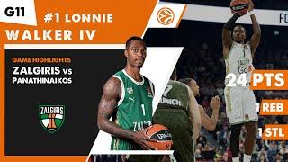 NBA player LONNIE WALKER IV CRAZY EUROLEAGUE DUNKS vs Panathinaikos. Basketball Zalgiris Kaunas