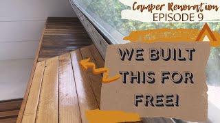 FREE! SCRAP AND PALLET WOOD COUNTER | Camper Renovation | Trailer Remodel Project | Episode 9