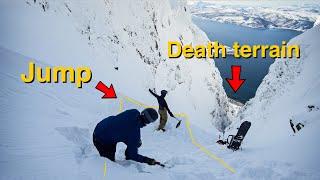 Jumping into a ski mountaineering line, to beat the speed record - Malangaisi couloir