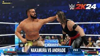 Nakamura vs Andrade match| WWE 2k24 gameplay|WWE SmackDown highlights.#gameplay #wwe2k24