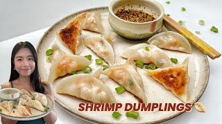 My family's favorite pan-fried Shrimp Dumplings  - we make this all year round!