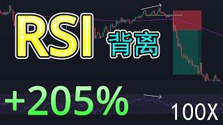 【RSI技术指标高胜率的背离交易策略】4种RSI背离交易策略回测100次|RSI背离回测了100次发现竟然盈利高达205%？|交易者必知的技术指标RSI|股票,加密货币,外汇必用的技术分析工具RSI