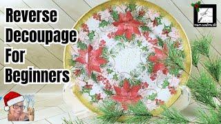 How to REVERSE DECOUPAGE on a Glass Plate – BEST Christmas DIY TUTORIAL for Beginners - 2024