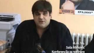 Saša Mirković, konferencija za novinare 16 10 '09