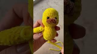 Crochet amigurumi chenille yarn duck toy