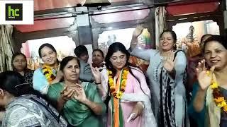 मेघा व प्रियंका दीवान का राज मोहल्ले की श्रद्धालु महिलाओं ने किया स्वागत व दिया भरपूर जन समर्थन