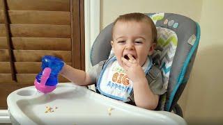 1 Year Old Boy Eating a Snack is Too Cute