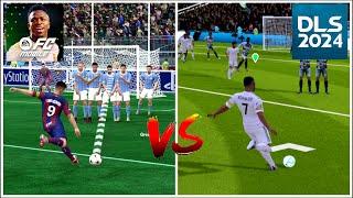 DLS 24 vs EA FC Mobile | Free kick Gameplay Comparison