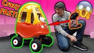 Worlds FASTEST Little Tikes Cozy Coupe 50 mph RC Car CRASH