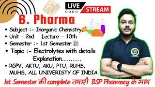 Electrolytes || Unit - 2nd || B. Pharm 1st Semester || | Pharmaceutical Inorganic Chemistry |