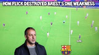 Barcelona 3-0 Brest | Tactical Analysis | How Flick Shifted His tactics ||