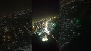 Fly Jinnah A320 wing view Night Takeoff from Karachi Airport