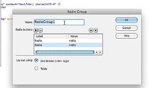 How to Create a Radio Button Group in Dreamweaver