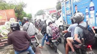 Crazy Traffic & Sidewalk Riding In Bali Indonesia