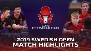 Fan Zhendong/Xu Xin vs Liam Pitchord/Tom Jarvis | 2019 ITTF Swedish Open Highlights (R16)