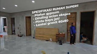 Dinding Acian Ekspose Skim Wall! Pintu Kayu Jati Asli! Lantai Granit 80x80! Rumah Original Taste!
