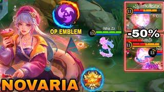 NO DEATH!! ONE SHOT -50%HP NOVARIA KING OF MIDLAND | BEST BUILD & EMBLEM | MOBILE LEGENDS