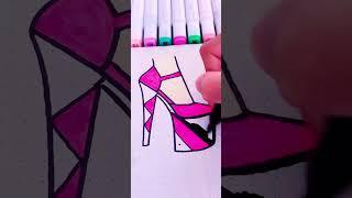 Cool pink&black combination heels clipart #shorts #subscribetomychannel