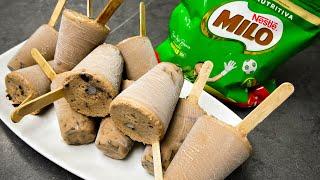 Helados CREMOSOS de MILO con Trozos de CHOCOLATE - serán tus Helados FAVORITOS