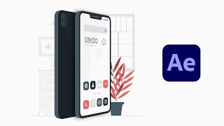 Simple 3D Phone Animation In After Effects | No plugins | Tutorial