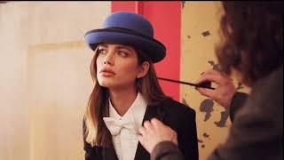 Backstage Borsalino Fall/Winter 2019 Campaign BTS with Valentina Sampaio.