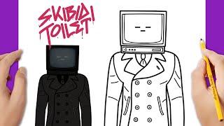 How to draw Skibidi Toilet TV Man easy | Drawing easy tutorial