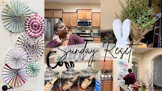 SUNDAY RESET VLOG | I’M LOVING IT ️ | CLEANING + ORGANIZING + COOKING + PUTTING UP EASTER DECOR