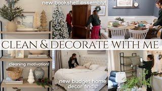 CLEAN AND DECORATE WITH ME 2024 | HOME DECORATING IDEAS | BUDGET HOME DECOR + SHELF STYLING IDEAS!