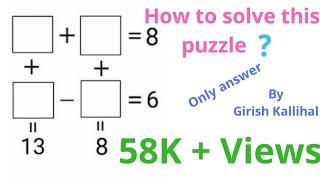 Most Tricky Maths Puzzle solved by Girish Kallihal