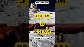  1969 vs 2025: Moon Landings Then & Now – 3KB RAM vs 32GB RAM! #space #universe