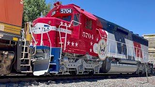 Santa Fe SD45-2 5704! Back In Bicentennial Heritage Livery! 4KHDR