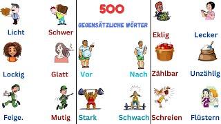 500 gegensätzliche Wörter | ⭐ gegensätzliche Wörter auf Deutsch | Antonyme und Synonyme mit Bildern