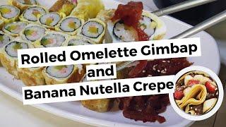 Street Foods in Korea | Rolled Omelette Gimbap | Banana Nutella Crepe | Anne Plugged