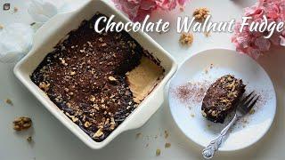 Chocolate Walnut Fudge | Best Ever Chocolate Fudge Recipe | Eggless & Without Oven