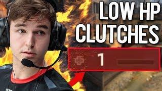 WHEN CS:GO PROS CLUTCH WITH LOW HP! (INSANE OUTPLAYS)