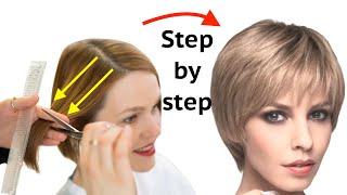 How To Cut Your Own Hair Into Cascade Haircut  Step by Step | Layers Haircut Tutorial Eva Lorman