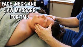 Relaxing Therapeutic TMJ Massage - Neck, Face and Jaw Deep Tissue Techniques with Minimal Talking