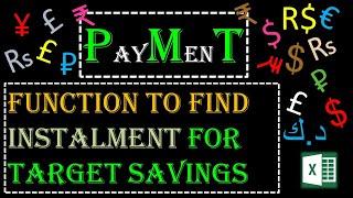 SAVINGS PLANNING using excel | PMT function